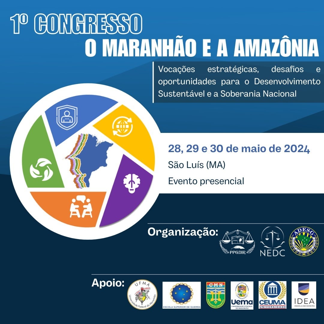 UFMA e PPGDir Convidam Acadêmicos e Pesquisadores para o 1º Congresso sobre Desenvolvimento Sustentável e Soberania Nacional